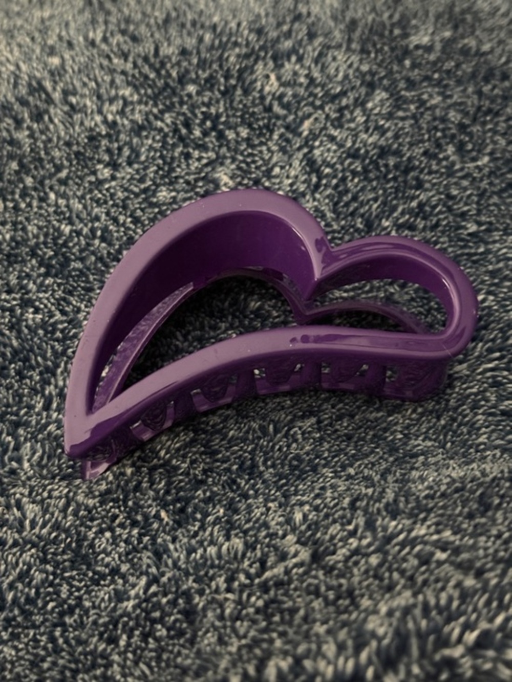 Purple Heart Hair Claw Clip - Sleek Hold NWT